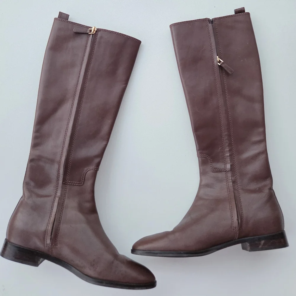 Tory burch wyatt boots burnt chocolate Size 9 - Picture 5 of 11